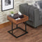 Sara II End Table, Espresso PU, Walnut & Sandy Black